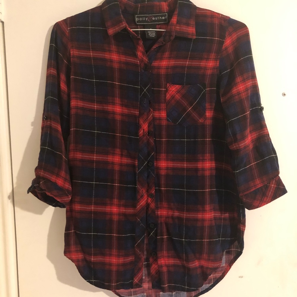 Plaid button down shirt